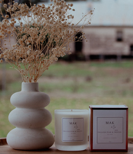 English pear and freesia